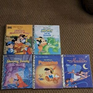 Golden Books Bundle Disney Mickey Beanstalk Sleeping Beauty Aladdin Pinocchio